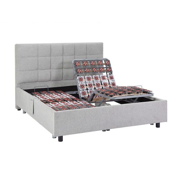 Sommier électrique de relaxation déco 2x48 plots - 2 x 70 x 190 cm - Tissu - Gris - PITUS de YSMÉE