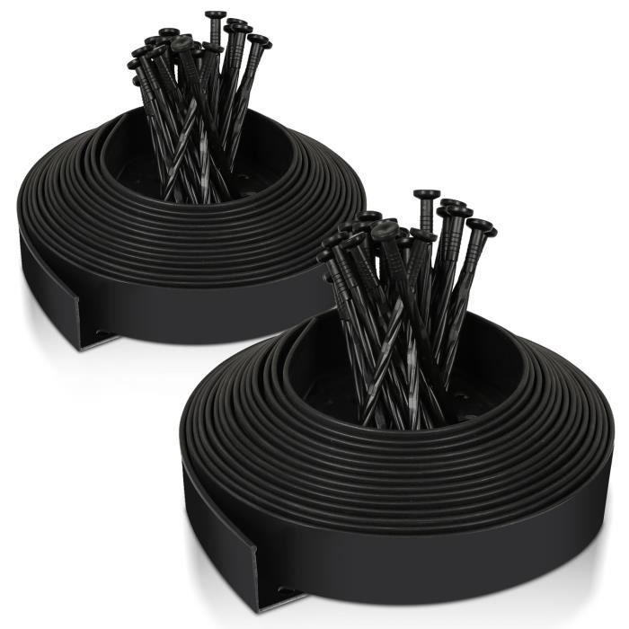 Pack Bordure De Jardin Flexible JARDINEX 20 M + 20 Piquets Noir Jardinex 66702fe3b85ede16c2ea40fe