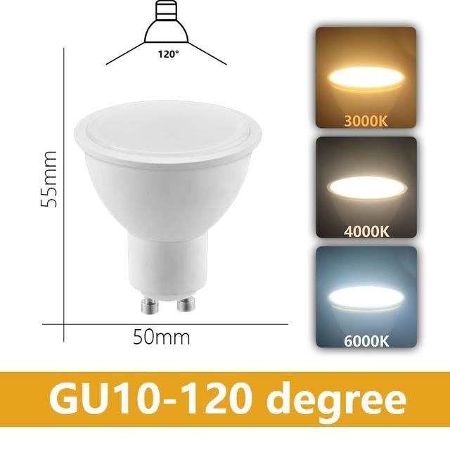 AMPOULE HALOGENE,GU10 120 degree7W6000K100240VProjecteur LED à