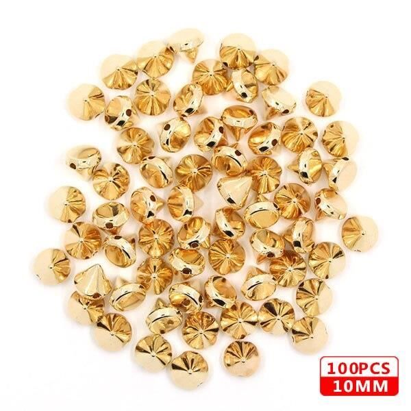 Lot De 30 Anciens Rivets Dôme Dorés à Graines Ornées 10 Mm Avec 5 Clous à Pointes