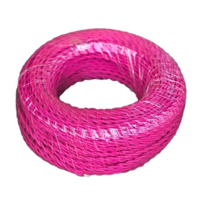 Purple2m Fil électrique torsadé en tissu Vintage Edison,2 cœurs,2x0