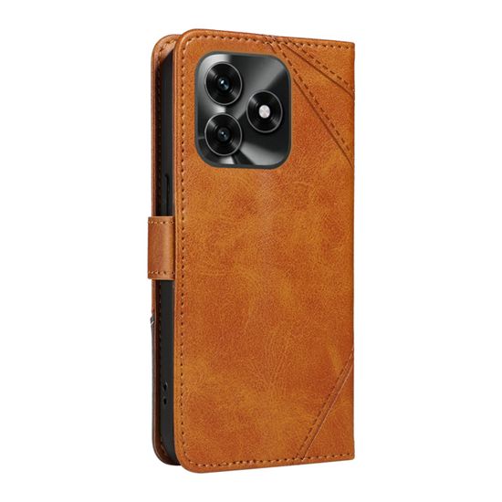 Coque Portefeuille Pour Honor X5C Plus - Cuir PU, Protection TPU, 2 Emplacements Cartes, Support Magnétique - Marron - 3