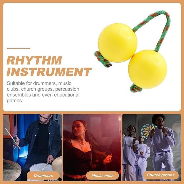 Boules Rythmiques Africaines Kashaka – 2 Pièces, Shaker Réglable, Instrument Percussion Noir ABS - 8