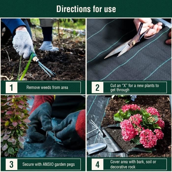 Anti Mauvaises Herbes Toile De Paillage Fycooler 2x10m - 95g/m² - Anti-mauvaises Herbes - Perméable Polypropylène Tissé Perméable
