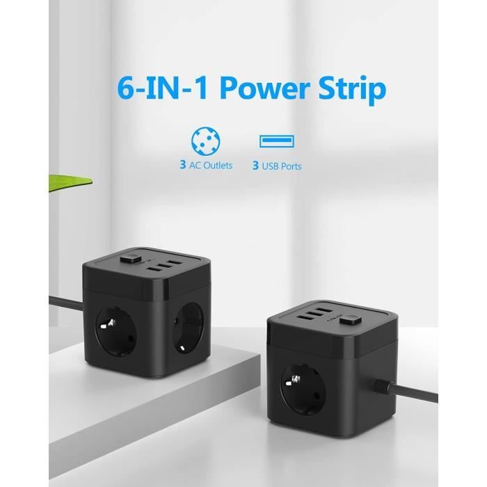 Multiprise Cube, Prise Avec Usb, Cube Multiprise Avec Usb, Cube Multiprise Usb 3 Prises Avec 3