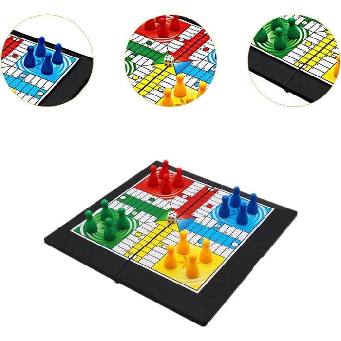 JISADER Jeu de société Ludo avec plateau pliable Jeu de stratégie Jeu d'échecs volant pour le divertissement Garçons et filles 4 joueurs JISADER Jeu de société Ludo avec plateau pliable Jeu de stratégie Jeu d'échecs volant pour le divertissement Garçons et filles 4 joueurs