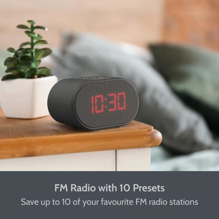 RADIO REVEIL,Rose Gold--Horloge De Réveil Numérique Radio FM, Horloge