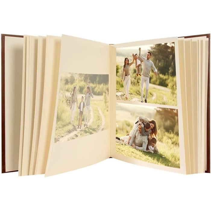 Album Photo Traditionnel Cuir Marron 29 cm x 32 cm, 100 Pages