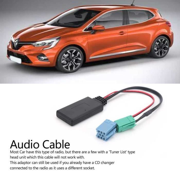 Acheter Adaptateur de câble de connecteur Aux pour autoradio Mini ISO 6  broches 8 broches BT 5.0, remplacement pour Renault Radio