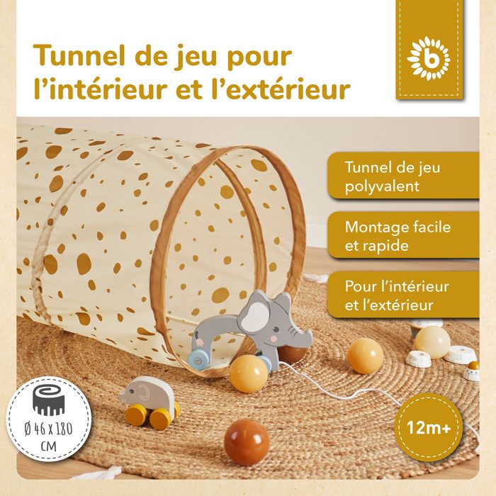 Tunnel De Jeu Arc-en-ciel Pop-up 180 X 46 Cm – Polyester Doux, Pliable, Pour Intérieur/extérieur – Enfant Dès 3 Ans