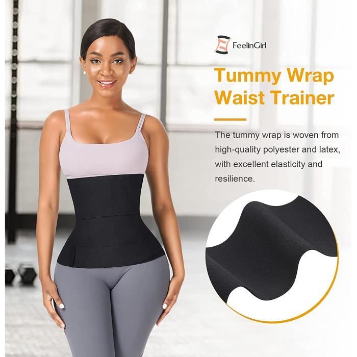 HAUTSTORE Ceinture de Sudation femme Bande d entrainement a la Taille enveloppante Corset de Sport Noir Cdiscount Sport