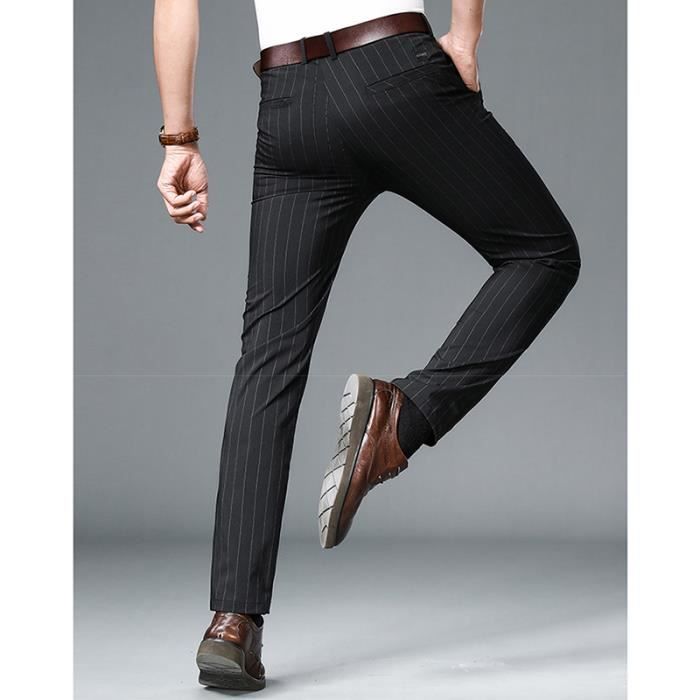 Pantalon Chino Homme Slim Fit Pantalon Stretch Business Couleur Unie Tissu  Confortable Kaki - Cdiscount Prêt-à-Porter