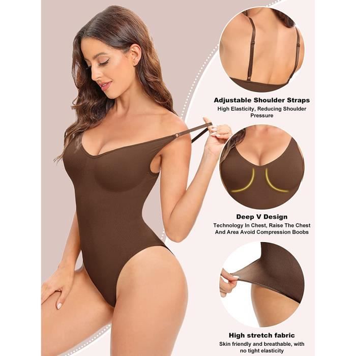 Body Sculptant Femme Gainant Body Gainant Chanpning Pour Femme - Ventre Plat, Dos Nu, Sans Couture, 85% Nylon 15% Élasthanne, Taille Adjustable Combinaison Gainante Femme