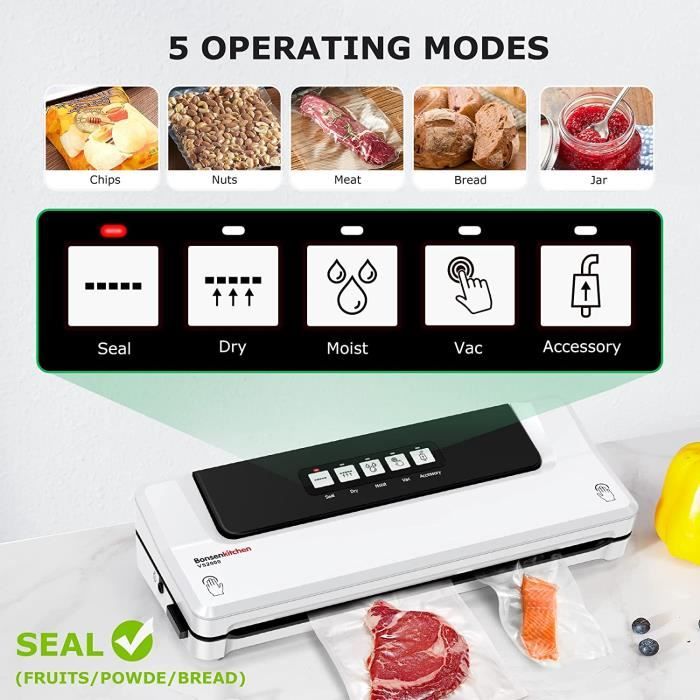 Machine Sous Vide Alimentaire 5 en 1 Bonsenkitchen Appareil de Mise