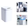 Poubelle intelligente poubelle automatique des ordures de capteur pour la cuisine des ordures de salle de bain recharge blanche-2