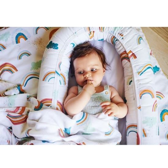 Cocon Bebe Matelasse Nid Reducteur De Lit Arc En Ciel Cdiscount Puericulture Eveil Bebe