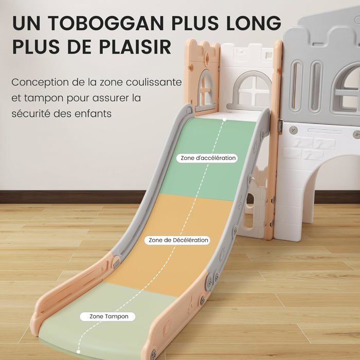 Garvee Toboggan 8 En 1 Pour Enfant – Structure Escalade, Panier, Tunnel, Bascule, Télescope Garvee Toboggan 8 En 1 Pour Enfant – Structure Escalade, Panier, Tunnel, Bascule, Télescope