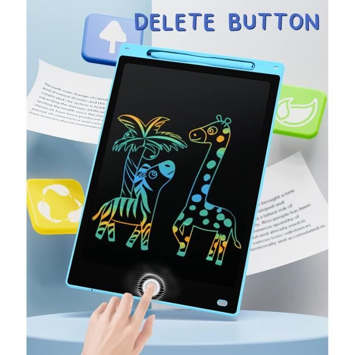 2 Pièces Tablette d'écriture LCD de 12 Pouces Coloré, Effaçable et Réutilisables pour Filles de 2-7 Ans Tablette Dessin Enfant Jouet Educatif de Filles et Garçons Cadeaux d'anniversaire Noël