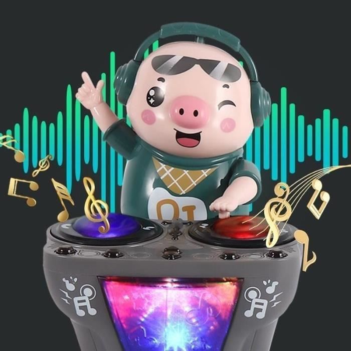 Acheter DJ Pig DJ Robot 30 chansons boîte à musique cochon enfants lumières  jouets Rock Pig Waddle danse poupée électrique tout-petits enfant bébé  cadeau Musical