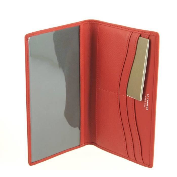 Porte chequier LE TANNEUR Valentine Rouge. Cdiscount Bagagerie Maroquinerie