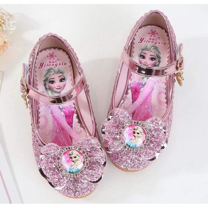 Fille Talons Hauts Chaussures de Princesse Reine des Neiges Elsa