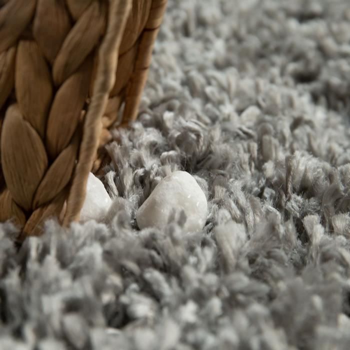 Tapis Poils Longs Shaggy 60x100 Cm - Anthracite - Polypropylène Doux Et Résistant - Pour Salon, Chambre - 6