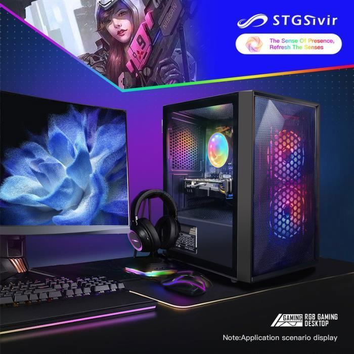 PC de jeu STGsivir, Intel Core i7-10700KF jusqu'à 5,1 G, RTX 3060