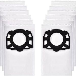 Lot De 10 Sacs à Poussière Non Tissés Pour Aspirateur Kärcher WD2 MV2 WD 2.200 – Sacs Filtrants De Rechange 21x24 Cm