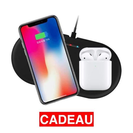 Coque Samsung Galaxy A10, avec 3 pièce Verre Trempé + Cadeau 2pièce Qi  Chargeur Sans Fil Rapide Chargeur à Induction, Rouge Noir - Cdiscount  Téléphonie