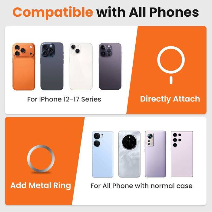 Support Magnétique Pour Téléphone Salle De Sport - Double Face, Rotation 360°, Aimants Puissants - 2
