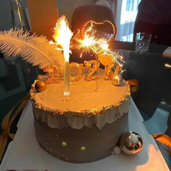 Gâteau Bougie Cerge magique Feux d'artifice Sans Fumée Bougies D'anniversaire  Fontaine -ys