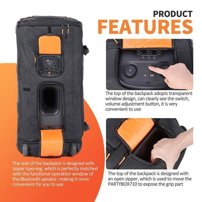 Sac De Transport Robuste JBL PartyBox Encore Essential – Housse Étanche + Fenêtre Boutons