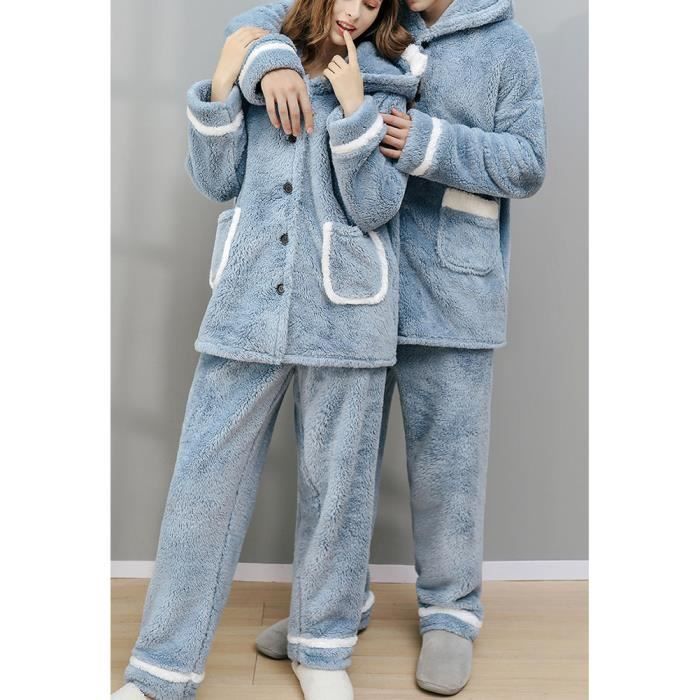 Pyjama polaire gris à capuche pour femmes • Tous en Pyjama !