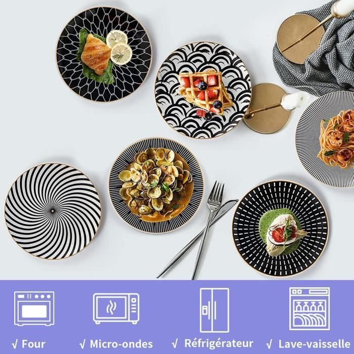 Assiette en porcelaine décorative 15,50cm avec support main image 1