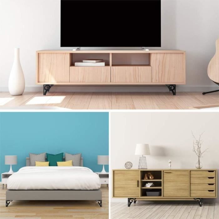 SHEENO 4 PCS Pieds De Meubles En Métal, 5" 13cm Triangulaires Pour