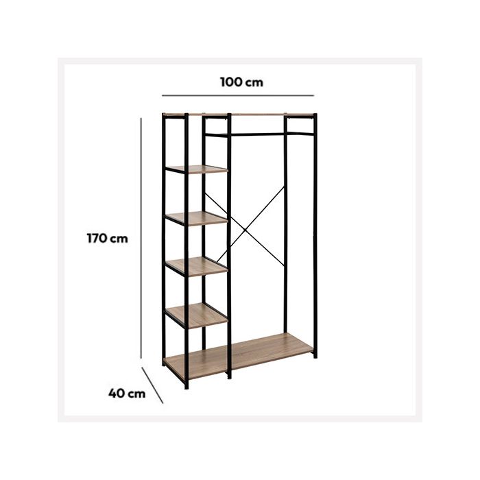 Corbeille à linge 45L en métal et bois H 58 cm 5 FIVE SIMPLY SMART