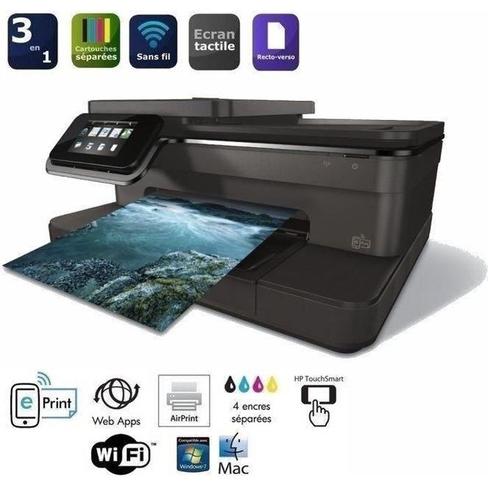 HP Photosmart 7520 Imprimante jet d'encre Multifonction 4 en 1 Noir