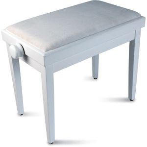 Banc de piano réglable avec pieds en bois massif - Tabouret de piano  réglable avec rangement - Coussin en cuir synthétique (blanc) : :  Instruments de musique et Sono