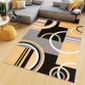 Tapiso Maya Tapis Salon Chambre Ado Moderne Géométrique Cercles Jaune Gris Noir Blanc Fin 250 X 350 Cm