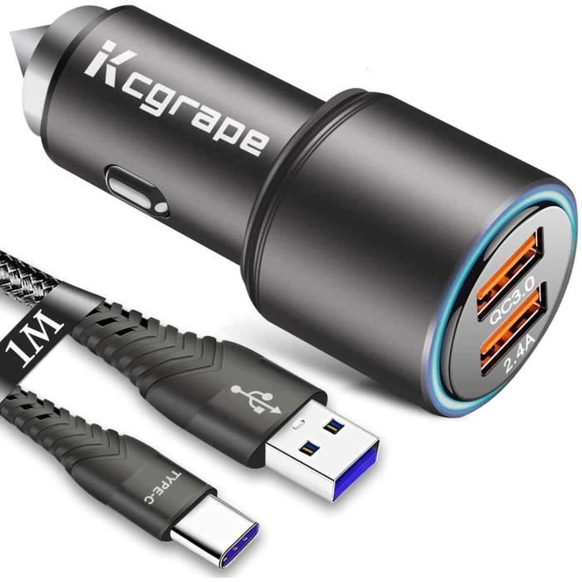 30W Chargeur Voiture Allume Cigare Rapide USB C pour Huawei P20 P30 Lite Mate 20 30 Pro,Sony Xperia 1 10 5 XZ XZ1 XZ3 XZ2 XZS Premium Compact,XA1 XA2 Plus Ultra L1 L2 L3,2 Port:QC 3.0+2.4A+1M3ACable 30W Chargeur Voiture Allume Cigare Rapide USB C pour Huawei P20 P30 Lite Mate 20 30 Pro,Sony Xperia 1 10 5 XZ XZ1 XZ3 XZ2 XZS Premium Compact,XA1 XA2 Plus Ultra L1 L2 L3,2 Port:QC 3.0+2.4A+1M3ACable