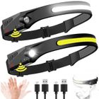 LUCKFEN Lampe Frontale LED Rechargeable, 400LM Lampe Torche Frontale, 8 heures d'autonomie, légère avec détecteur de mouvement, IPX4