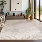 TAPISWORLD Teppium Tapis de salon bohème design 120x170 cm Beige uni moderne à poils courts Tapis moelleux pour chambre