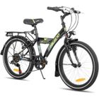 HILAND Vélo d'enfant - Roues 20" - 7-13 ans - Support de bicyclette - Porte-bagages arrière - Vélo de garçon- Noir