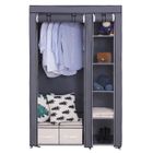 HOMNOBLE Armoire pliable en tissu 110x45x175 cm - JAERLIUB - Gris - 6 compartiments - 5 couches