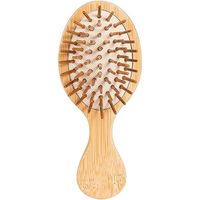 Mini brosse à cheveux de voyage en bambou – Brosse démêlante antistatique de poche qui glisse facilement à travers les nœuds