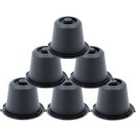 6x Capsules noires Rechargeables Réutilisables pour machine à café Nespresso. Utilisable 30 à 50 fois par capsule - HTOWSN-A0486