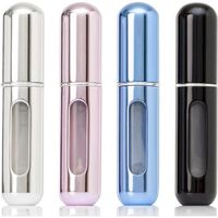 Leytn® 5ml Flacon Parfum Vide Portable Mini Flacon Vaporisateur Parfum pour Voyage - rose, bleu, noir, argent