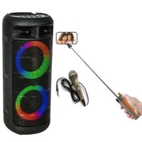 Enceinte Enfant Karaoke sur Batterie USB Bluetooth PARTY ALFA-2600 200W - Micro - Enceinte Perche Selfie - Cadeau Anniversaire Fête
