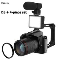 Appareil photo numérique haute définition D5,double caméra 4K,64 millions de pixels,appareil photo reflex - Ensemble de 4 pièces D5