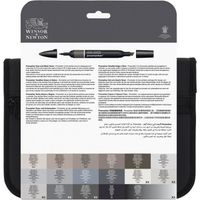 WINSOR & NEWTON Promarker Black and Grey Wallet - 24 pièces